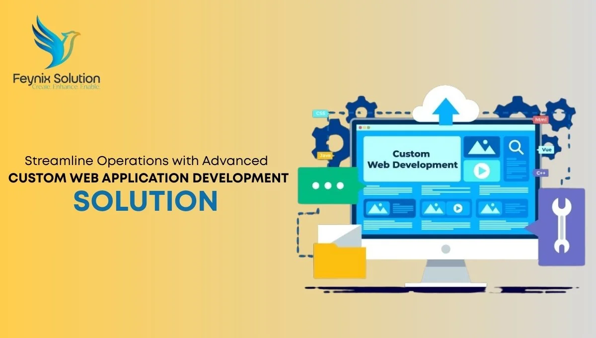 Custom web application development solutions interface showing real-time analytics